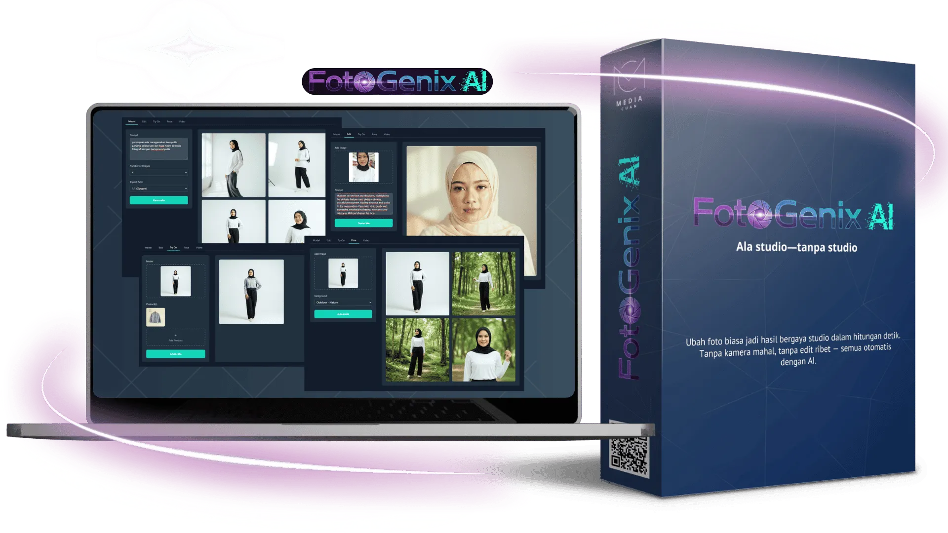 Mockup dashboard FotoGenix AI