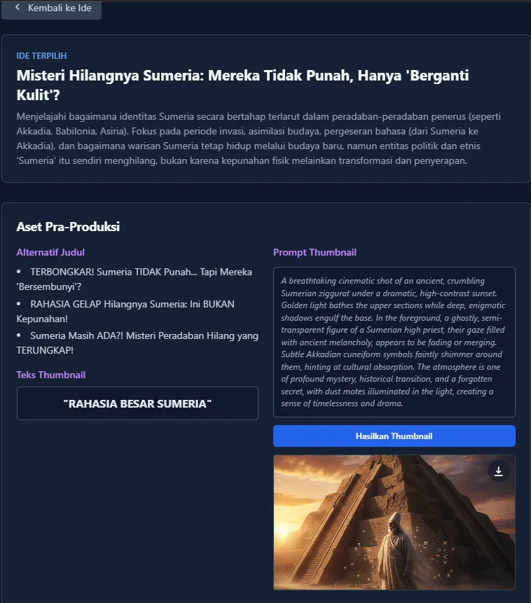 Cuplikan script Cinemind AI